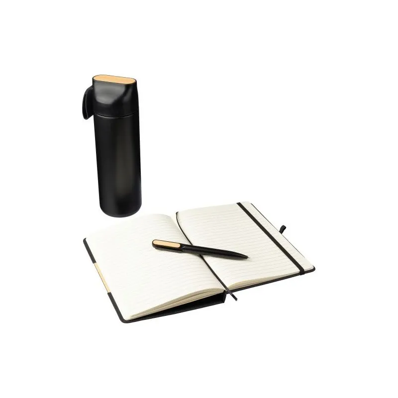 Coffret cadeau écologique : gourde 640 ml, stylo et carnet - Kurt Couleurs : mauve Contenance : 650 ml Matières : plastique PCTG