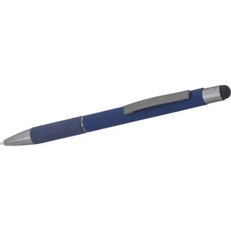 Stylo bille personnalisable et pratique en aluminium - Jeet Matières : acier inoxydable Couleurs : bleu goodies entreprise desig