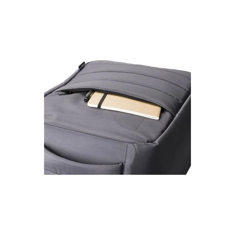 Sac à dos écologique porte-ordinateur en polyester rPET personnalisé Calliope Matières : acier inoxydable Couleurs : bleu Conten