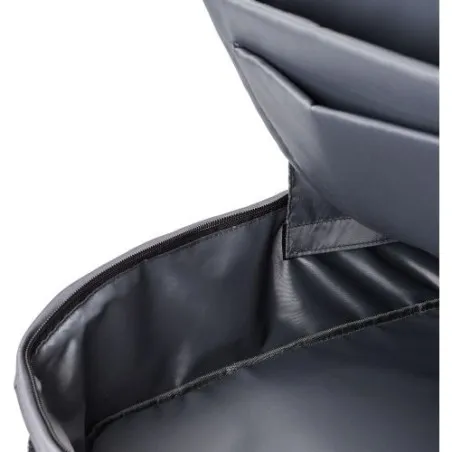 Sac à dos écologique porte-ordinateur en polyester rPET personnalisé Calliope Matières : acier inoxydable Couleurs : bleu Conten