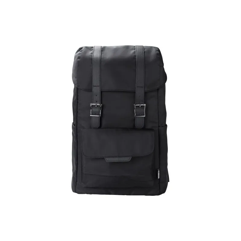 Sac à dos écologique en polyester rPET avec rabat Marlowe Matières : acier inoxydable Couleurs : argenté Contenance : 200 ml per