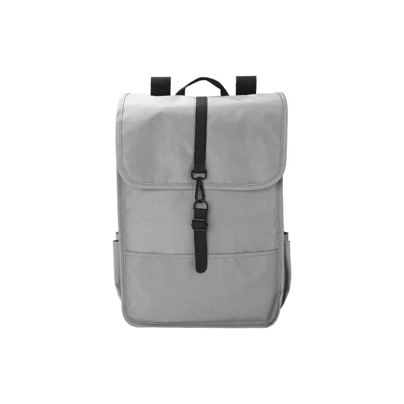 Sac à dos écologique en polyester rPET avec rabat - Lyric Matières : coton Couleurs : écru Contenance : 12 L impression haute dé