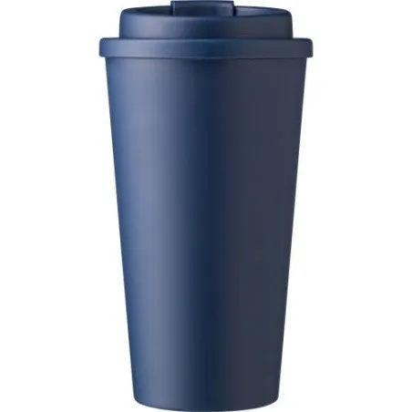Mug écologique double paroi en plastique PP de 450 ml - Mackenzie Matières : Synthétique Couleurs : blanc personnalisation rapid