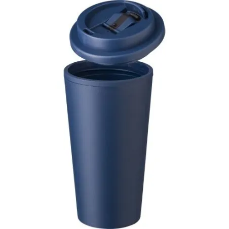 Mug écologique double paroi en plastique PP de 450 ml - Mackenzie Matières : Synthétique Couleurs : blanc cadeau entreprise pas 