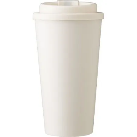 Mug écologique double paroi en plastique PP de 450 ml - Mackenzie Matières : Synthétique Couleurs : noir cadeau entreprise pas c
