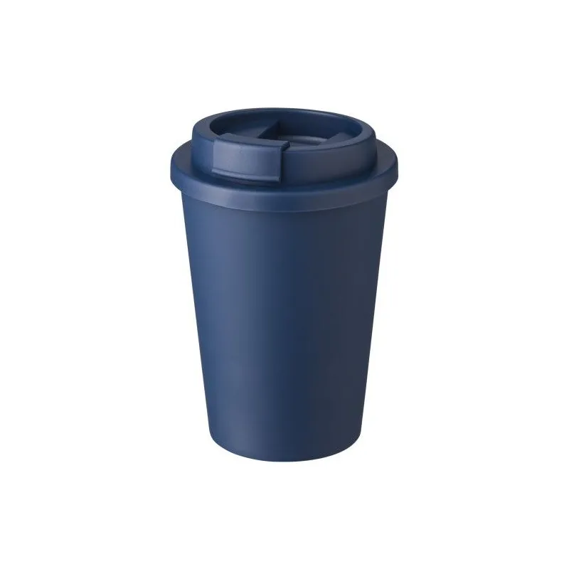 Mug incassable double paroi de 350 ml en plastique PP - Gabriela Matières : Synthétique Couleurs : bleu foncé objet promotionnel