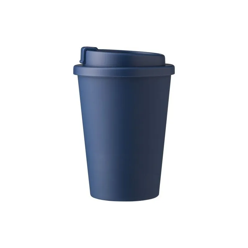 Mug incassable double paroi de 350 ml en plastique PP - Gabriela Matières : Synthétique Couleurs : bleu foncé impression logo ha