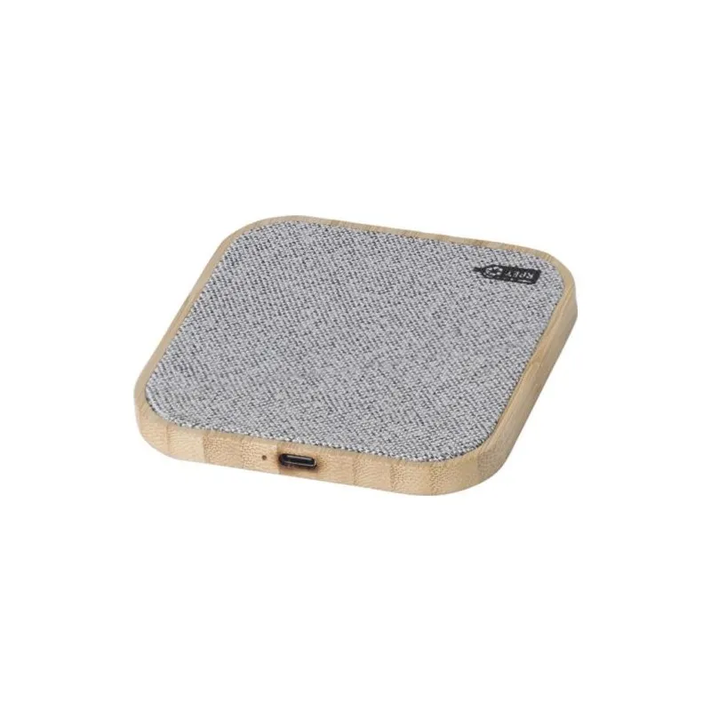 Chargeur écologique à induction en bambou - Moses Matières : Synthétique Couleurs : jaune personnalisable avec votre logo