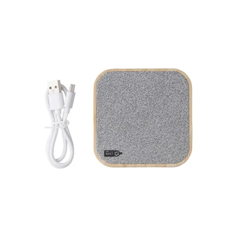 Chargeur écologique à induction en bambou - Moses Matières : Synthétique Couleurs : jaune goodies publicitaire événementiel