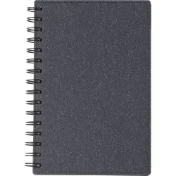Carnet à spirale personnalisé en matériau recyclé - Caleb Matières : Synthétique Couleurs : noir