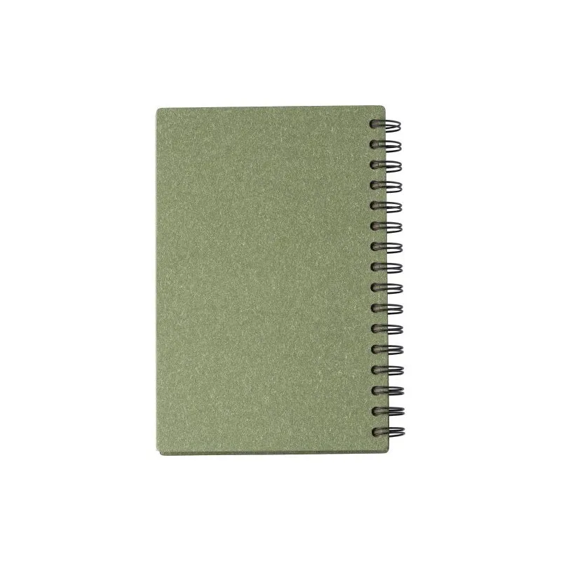 Carnet à spirale personnalisé en matériau recyclé - Caleb Matières : Synthétique Couleurs : noir objet promotionnel éco-responsa