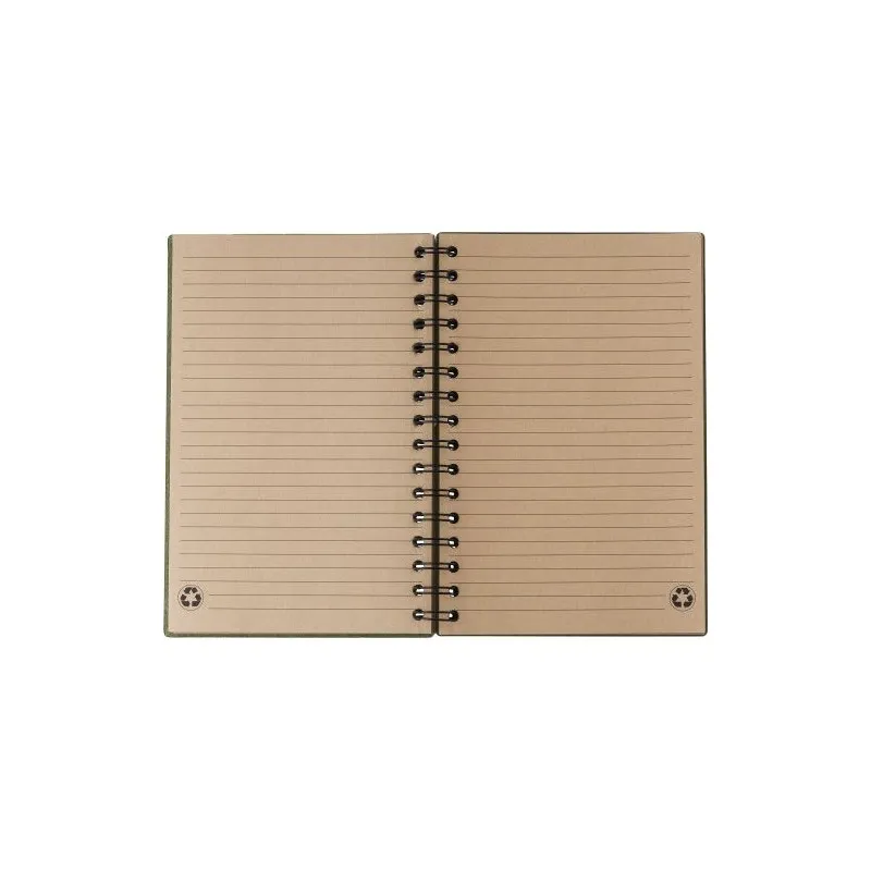 Carnet à spirale personnalisé en matériau recyclé - Caleb Matières : Synthétique Couleurs : noir objet publicitaire robuste