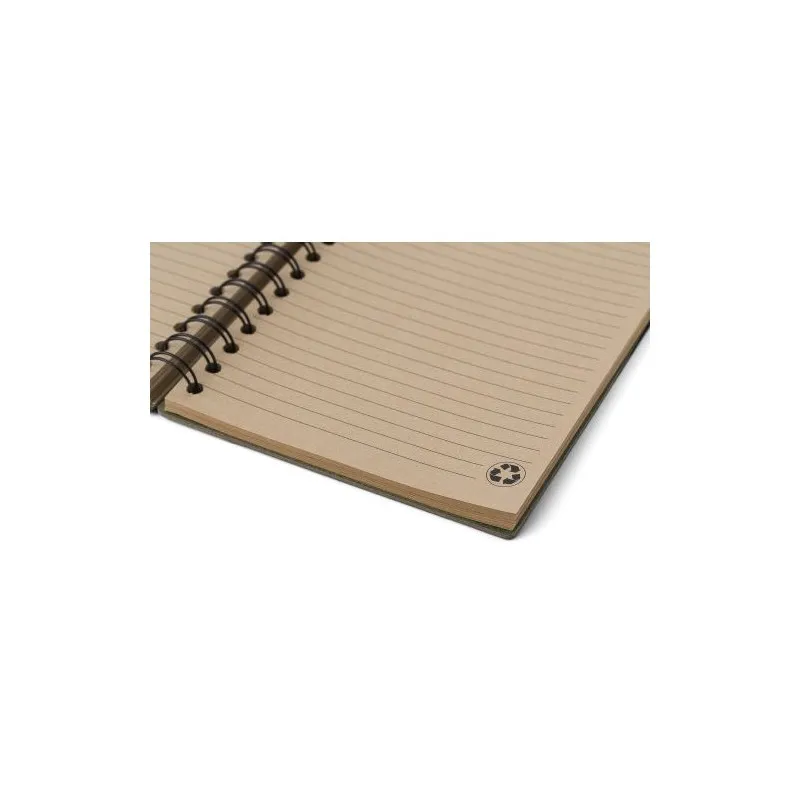 Carnet à spirale personnalisé en matériau recyclé - Caleb Matières : Synthétique Couleurs : noir objet promo petit budget