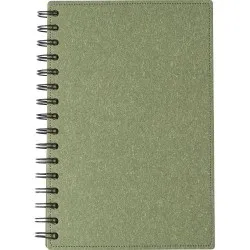 Carnet à spirale personnalisé en matériau recyclé - Caleb Matières : Synthétique Couleurs : noir 2