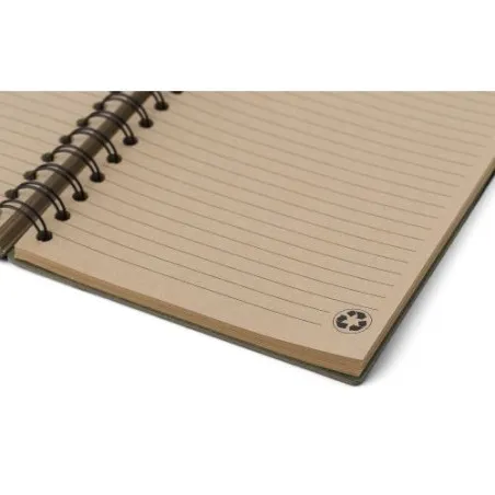 Carnet à spirale personnalisé en matériau recyclé - Caleb Matières : Synthétique Couleurs : orange personnalisation sur mesure
