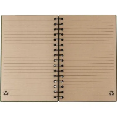 Carnet à spirale personnalisé en matériau recyclé - Caleb Matières : Synthétique Couleurs : bleu marine cadeau client original