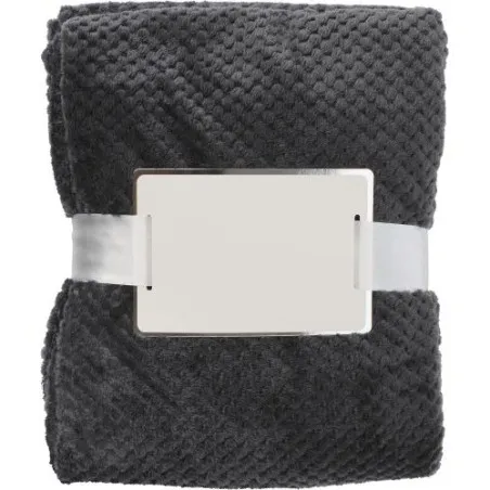 Plaid polaire gaufré en flanelle de polyester personnalisable Nikolaï Matières : Synthétique Couleurs : rouge goodies publicitai