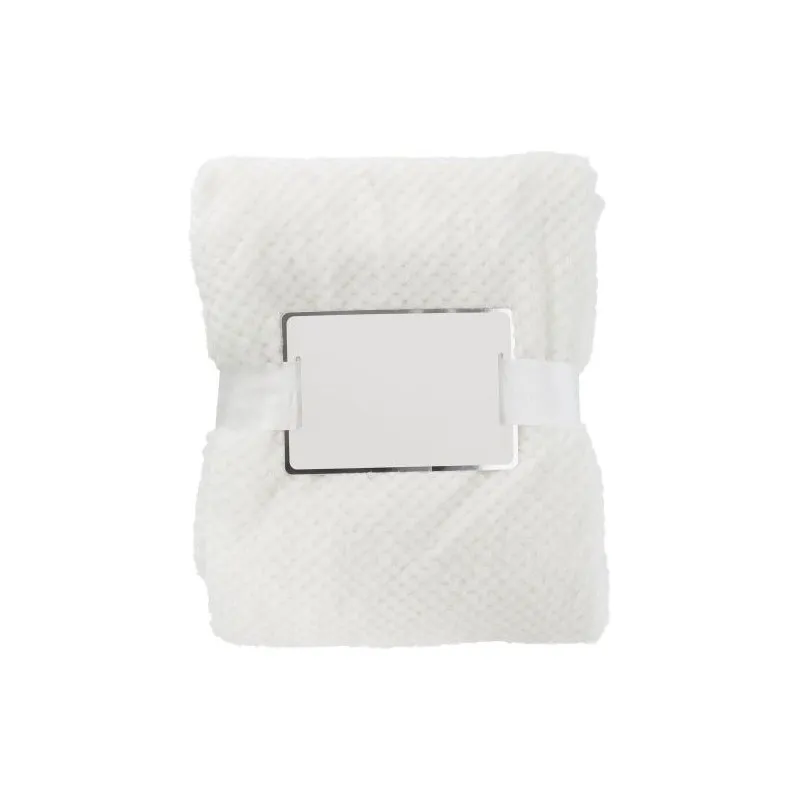 Plaid polaire gaufré en flanelle de polyester personnalisable Nikolaï Matières : Synthétique Couleurs : vert cadeau entreprise p