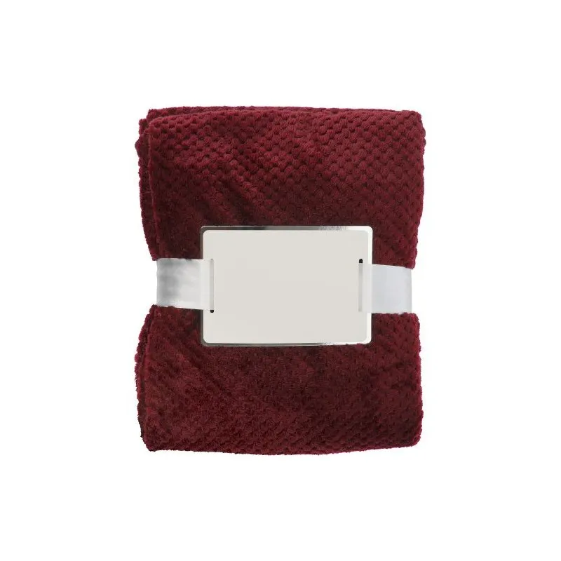 Plaid polaire gaufré en flanelle de polyester personnalisable Nikolaï Matières : aluminium Couleurs : noir personnalisable avec 