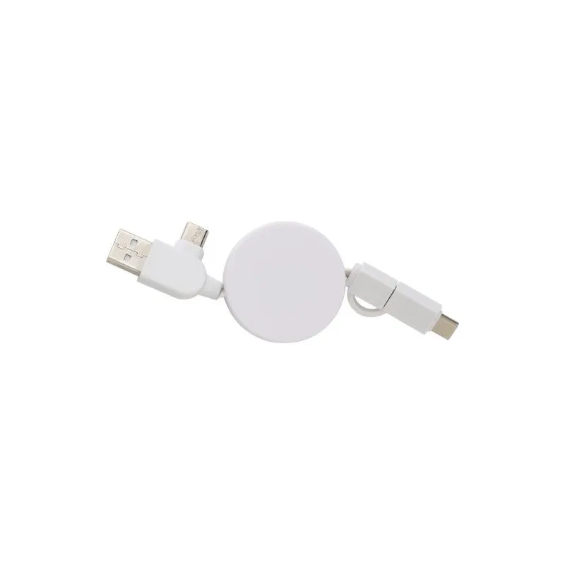 Câble extensible personnalisé en ABS de charge Jared Matières : aluminium Couleurs : bleu foncé cadeau entreprise pas cher