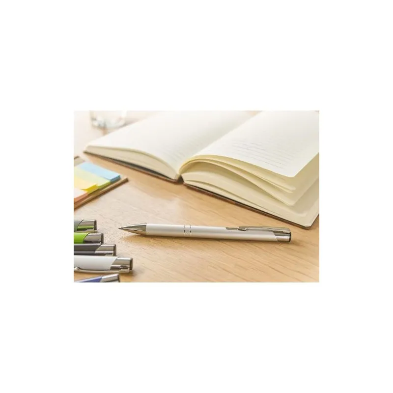 Stylo bille aluminium publicitaire personnalisé - Alexander Matières : PVC Couleurs : blanc marquage couleur éclatante