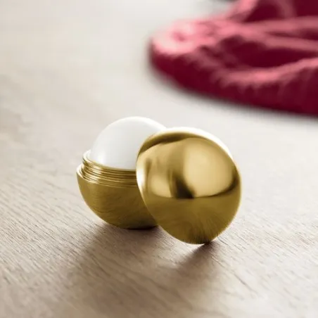 Boule baume à lèvres personnalisé Beauté et Protection UV SOFT Matières : PET recyclé Couleurs : blanc cadeau collaborateur prem