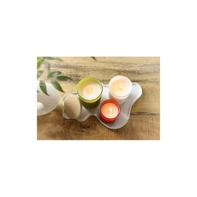 Bougie écologique dans un contenant en verre - Josiah Matières : aluminium Couleurs : bleu clair goodies publicitaire durable