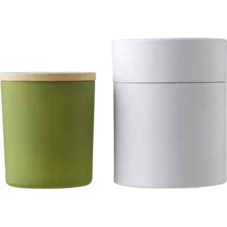 Bougie écologique dans un contenant en verre - Josiah Matières : aluminium Couleurs : jaune accessoire événementiel unique