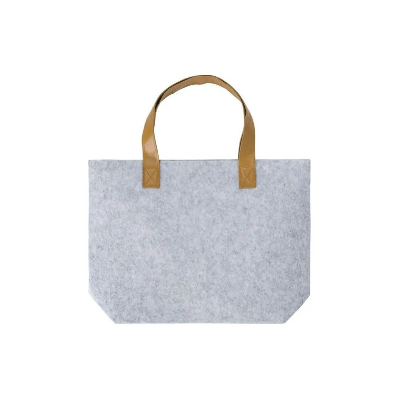 Sac shopping écologique en feutre rPET personnalisable Hunter Matières : aluminium Couleurs : mauve marquage laser ultra précis