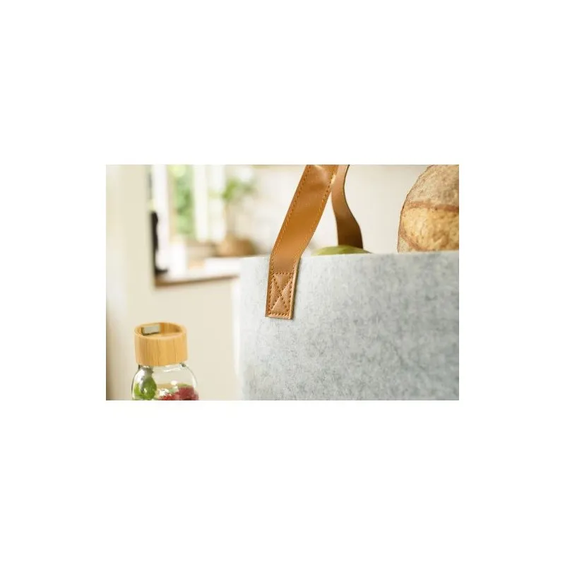 Sac shopping écologique en feutre rPET personnalisable Hunter Matières : aluminium Couleurs : mauve cadeau collaborateur premium