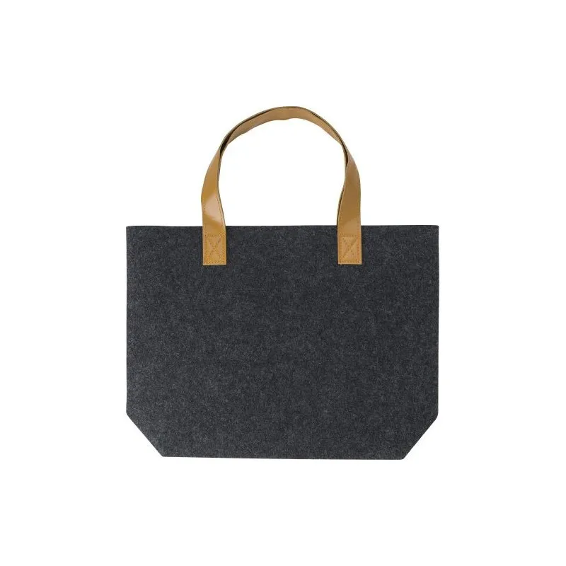 Sac shopping écologique en feutre rPET personnalisable Hunter Matières : aluminium Couleurs : argenté personnalisable avec votre