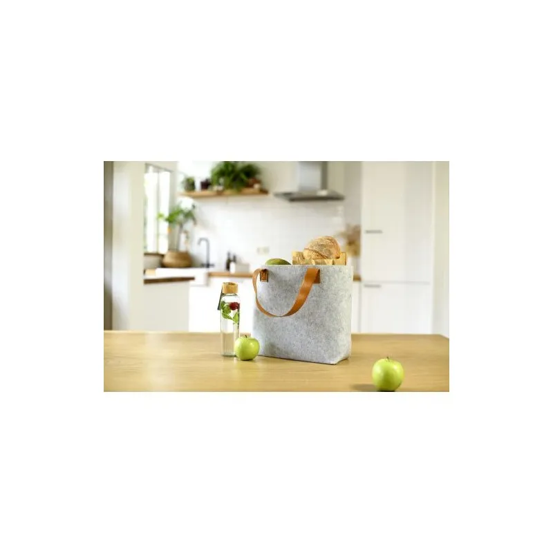 Sac shopping écologique en feutre rPET personnalisable Hunter Matières : aluminium Couleurs : argenté goodies entreprise design