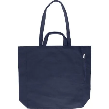 Sac Shopping Écologique en Coton Recyclé Personnalisé - Bennett Matières : nylon Couleurs : noir