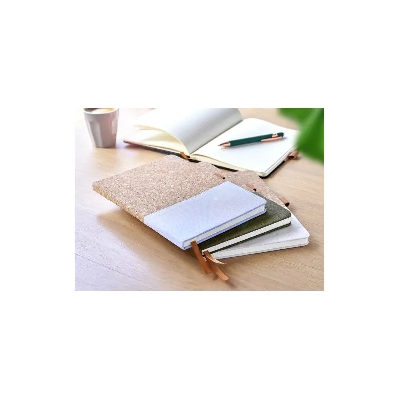 Carnet A5 Écologique en Liège et Coton - Trevor Matières : Synthétique Couleurs : blanc cadeau entreprise pas cher