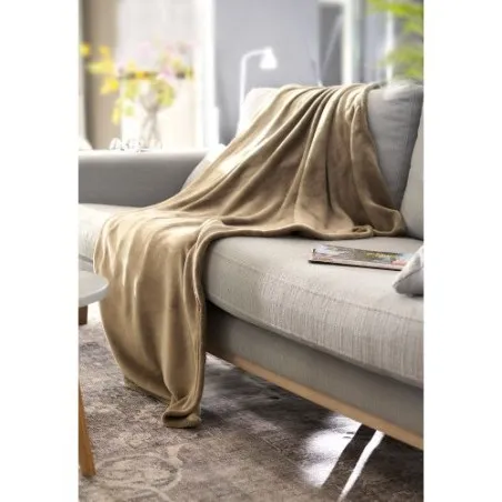 Plaid polaire en flanelle personnalisable 120x150 cm Sean Matières : Synthétique Couleurs : mauve impression logo haute qualité