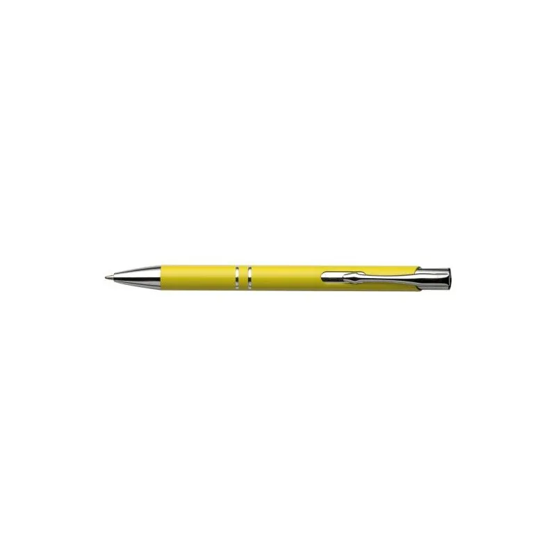 Stylo bille écologique en aluminium recyclé personnalisé - Kamari Matières : Synthétique Couleurs : jaune fluo objet promotionne