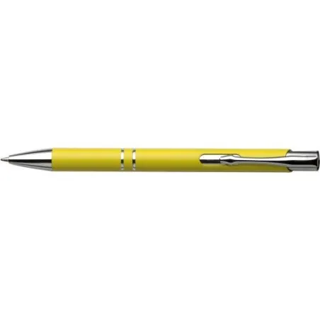 Stylo bille écologique en aluminium recyclé personnalisé - Kamari Matières : Synthétique Couleurs : jaune fluo objet promotionne