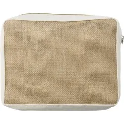 Trousse de toilette personnalisée en jute - Julian Couleurs : blanc 2