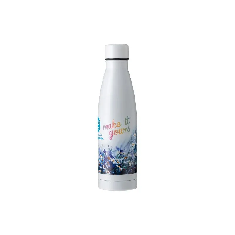 Gourde isotherme double paroi en acier inoxydable de 500 ml personnalisée - Marcelino Matières : métal Couleurs : blanc objet pr