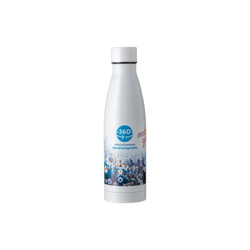 Gourde isotherme double paroi en acier inoxydable de 500 ml personnalisée - Marcelino Matières : métal Couleurs : blanc goodies 