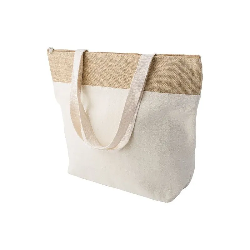 Sac isotherme écologique en jute de coton personnalisé Randy Matières : coton Couleurs : noir cadeau entreprise pas cher