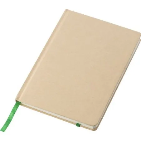 Carnet A5 personnalisé en carton recyclé - Gianni Matières : coton Couleurs : beige objet publicitaire robuste