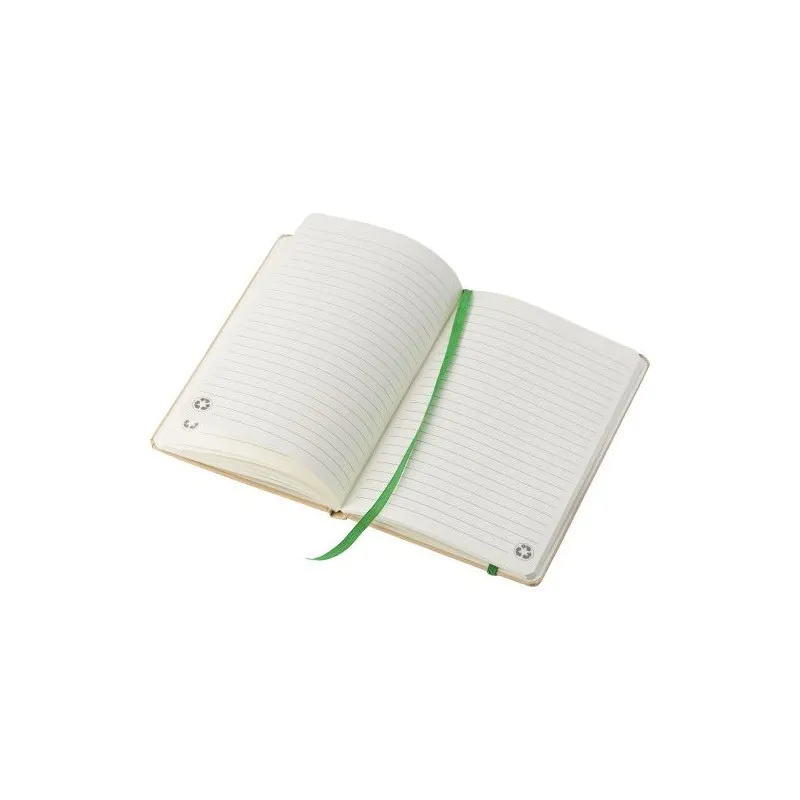 Carnet A5 personnalisé en carton recyclé - Gianni Matières : verre Couleurs : bois objet promotionnel éco-responsable