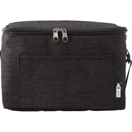 Sac isotherme écologique en polyester rPET personnalisé Isabella Matières : aluminium Couleurs : noir