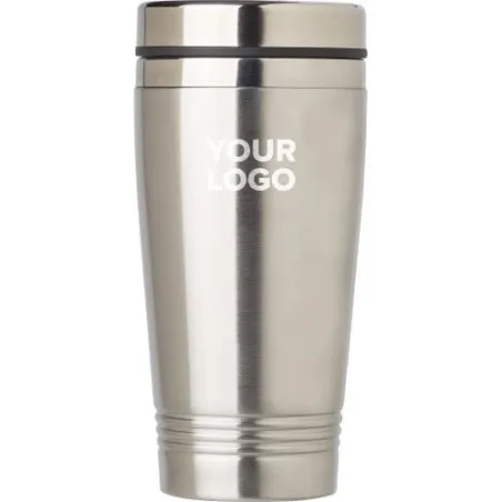 Mug isotherme double paroi de 450 ml personnalisé Velma Matières : acier inoxydable Couleurs : bleu royal personnalisable avec v