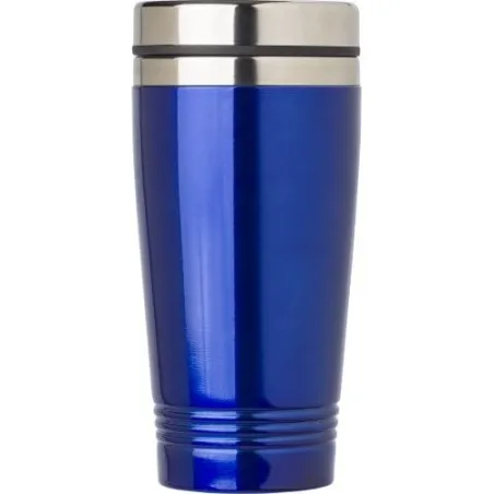 Mug isotherme double paroi de 450 ml personnalisé Velma Matières : acier inoxydable Couleurs : blanc objet promotionnel éco-resp