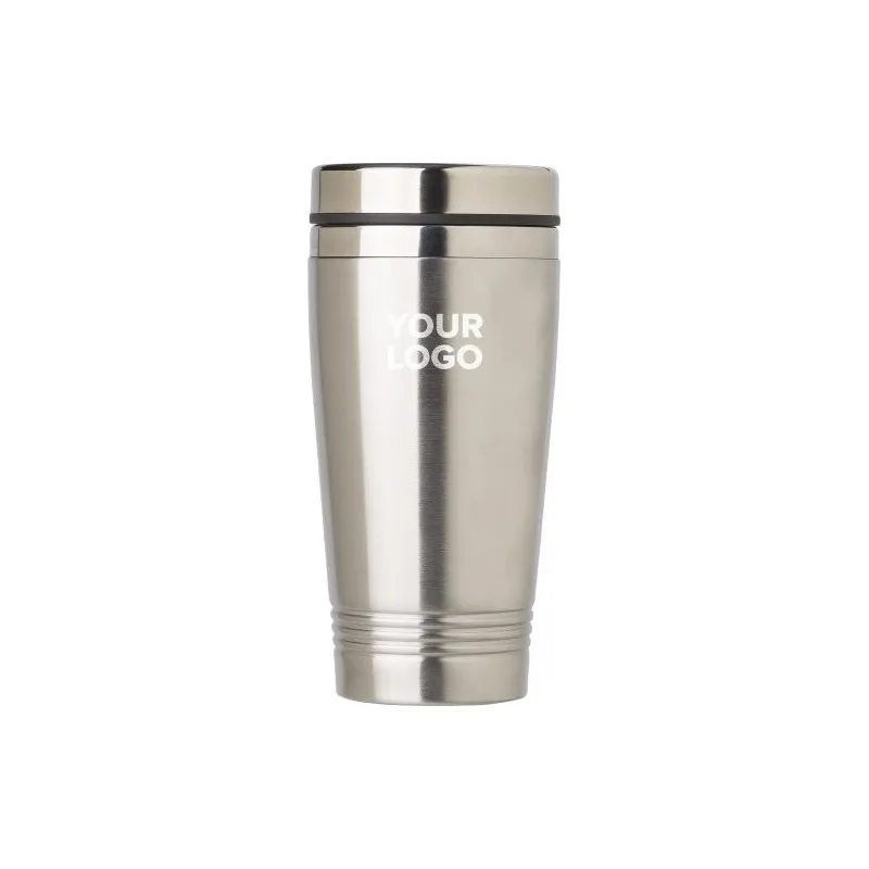 Mug isotherme double paroi de 450 ml personnalisé Velma Matières : acier inoxydable Couleurs : blanc impression haute définition