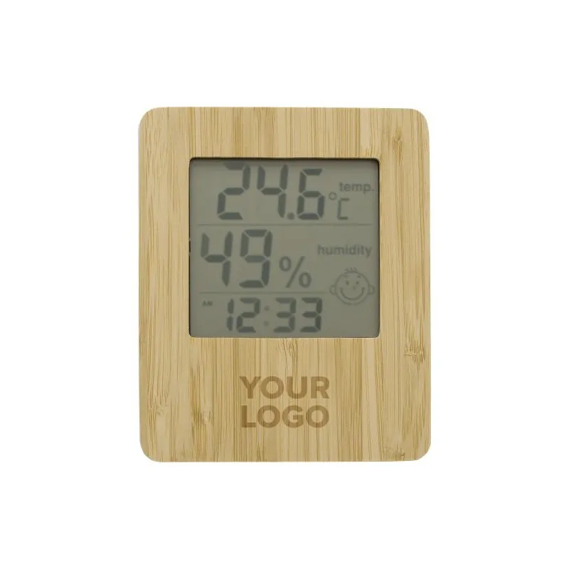 Station météo écologique en bambou et ABS - Piper Matières : coton Couleurs : bleu goodies publicitaire événementiel