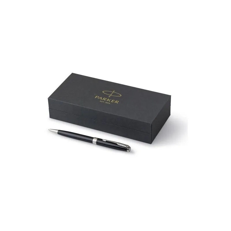 Stylo bille luxe personnalisé Parker Sonnet Matières : cire Couleurs : noir marquage laser ultra précis