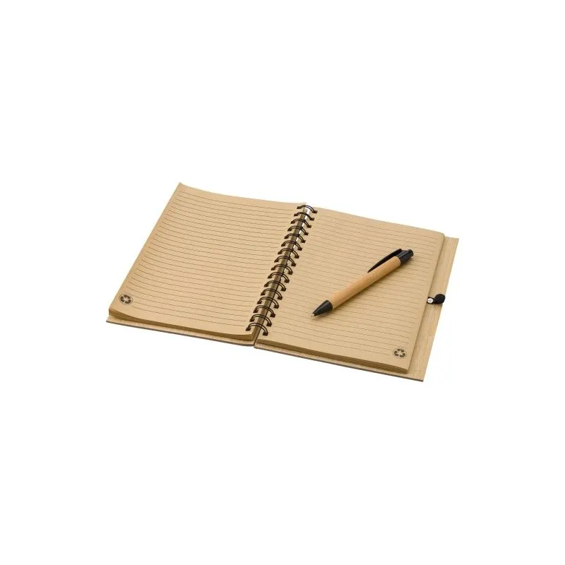 Carnet écologique en bambou personnalisé pour entreprise - Carmen Matières : cire Couleurs : orange cadeau entreprise pas cher